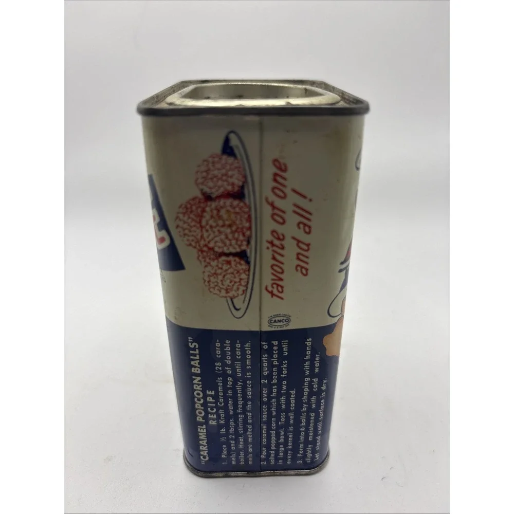 Vtg 1949 Popeye White Hulless Popcorn Tin Can 12.5 Oz  Empty Prop Advertising